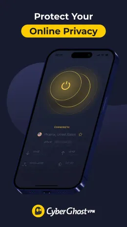 CyberGhost iPhone app, screen 1 of 4