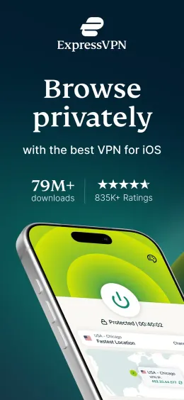 ExpressVPN iPhone app, screen 1 of 4