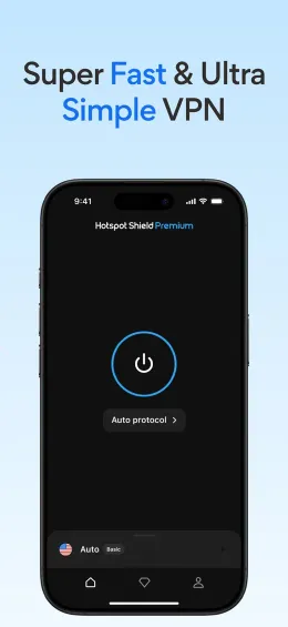Hotspot Shield iPhone app, screen 1 of 4