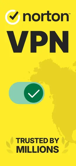Norton VPN iPhone app, screen 1 of 4