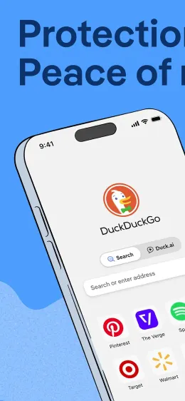 DuckDuckGo iPhone app, screen 1 of 4