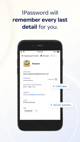 1Password iPhone app, screen 2 of 4