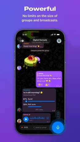 Telegram iPhone app, screen 2 of 4