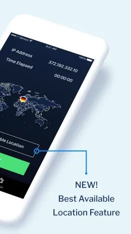 StrongVPN iPhone app, screen 2 of 4