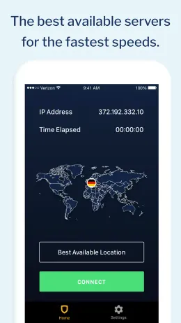 StrongVPN iPhone app, screen 3 of 4
