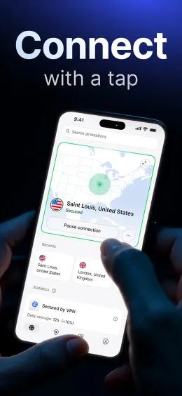 NordVPN iPhone app, screen 3 of 4
