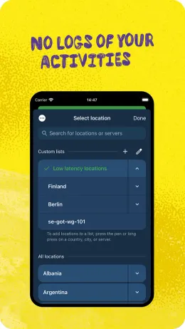 Mullvad iPhone app, screen 3 of 4