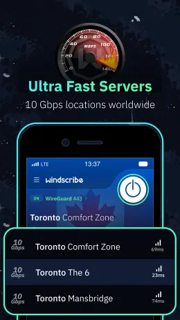 Windscribe iPhone app, screen 4 of 4